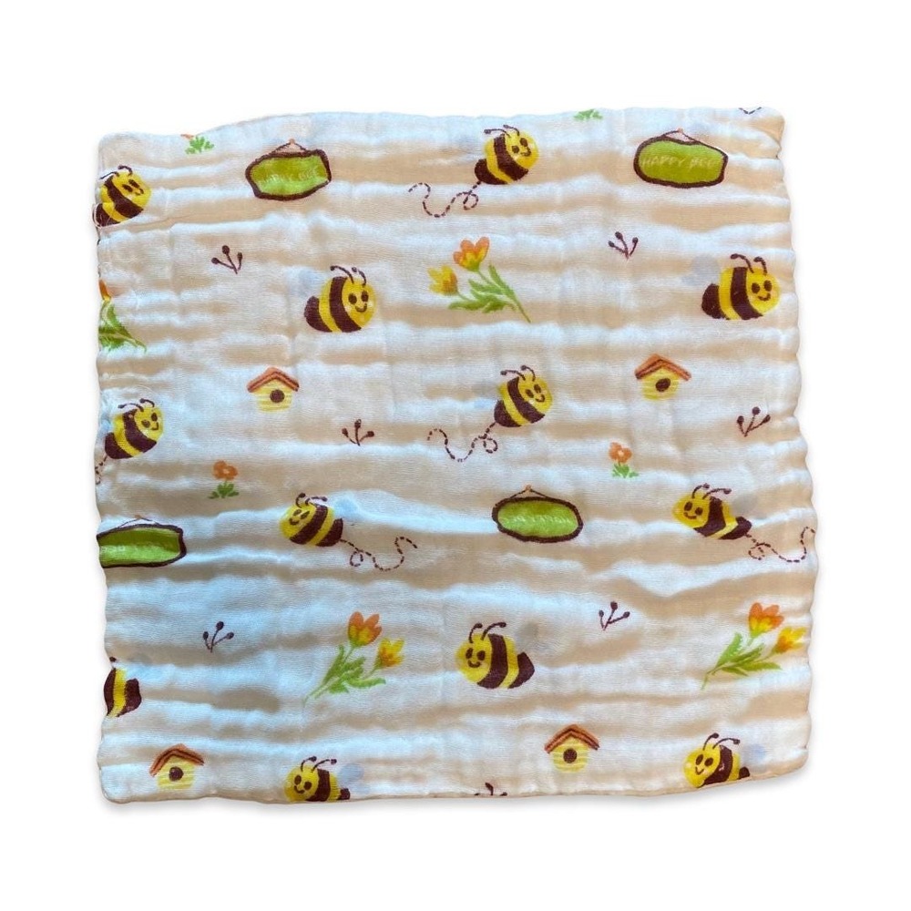 4 pack Wash/Burp Cloths in Bee Pattern, 10 x 10